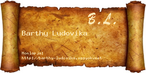 Barthy Ludovika névjegykártya